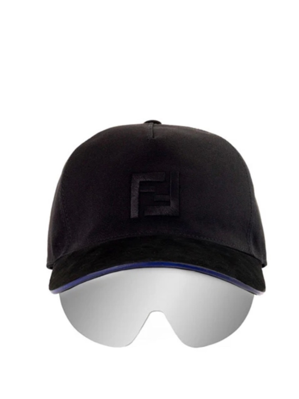 Fendi unisex FF logo monogram suede baseball cap hat with hidden sunglasses NEW